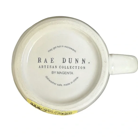 Rae Dunn TEA Mug White Gray Letters and Interior Dimples NWT 2017 OG - Picture 9 of 13